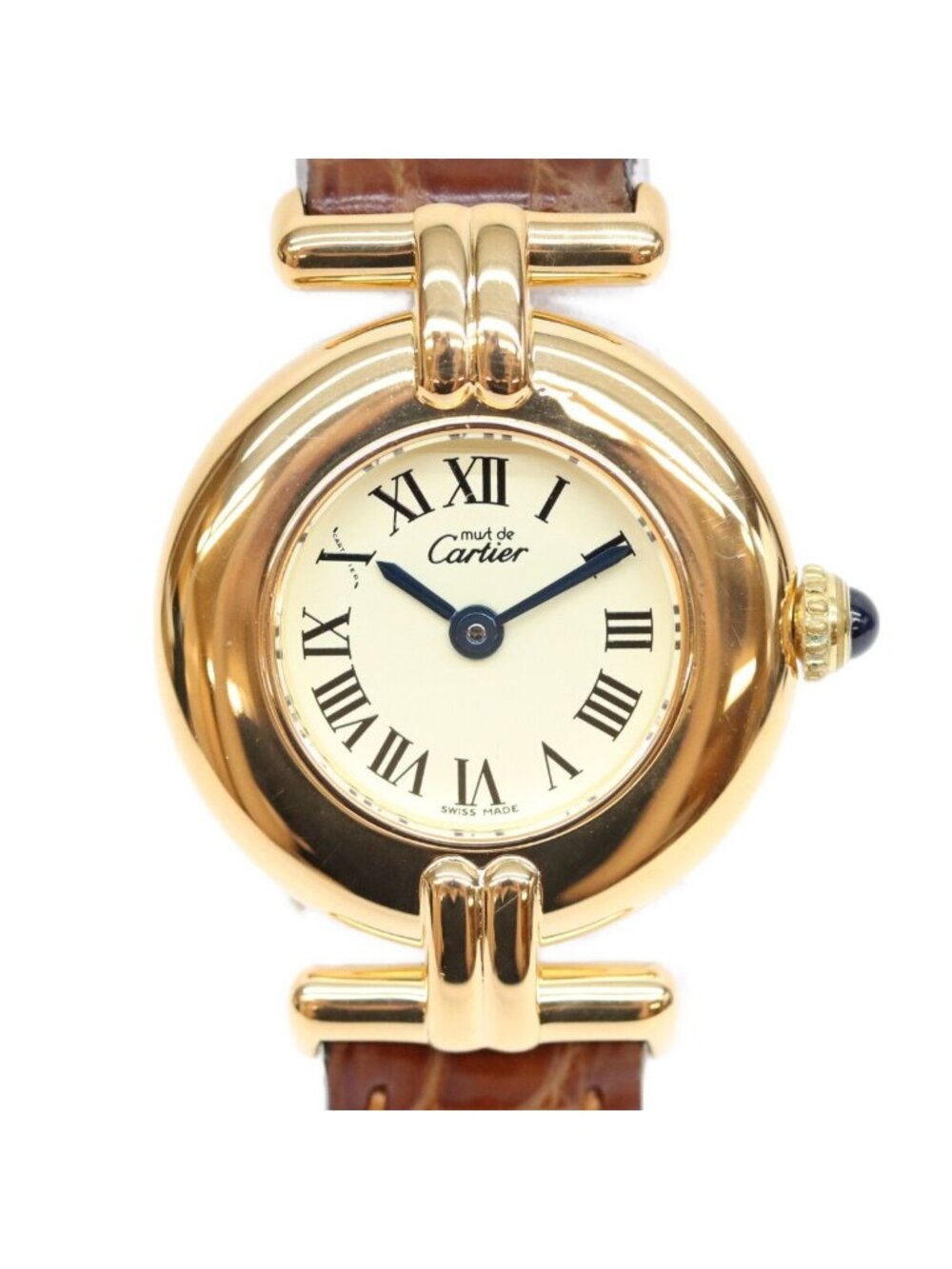 Cartier 925 Must Colisee SM Ivory Roman Dial Vermeil Watch